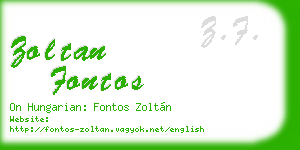 zoltan fontos business card
