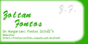 zoltan fontos business card